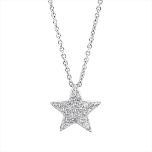 Collier 18 kt WG Stern, mit ZÖ 40 cm + 42 cm