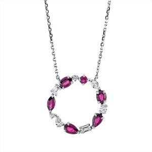 Collier 18 kt WG, mit ZÖ 42 cm