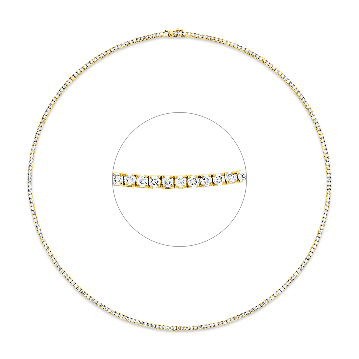 Tennisarmband 4er-Krappe 18kt Gelbgold mit 5,82ct Diamanten