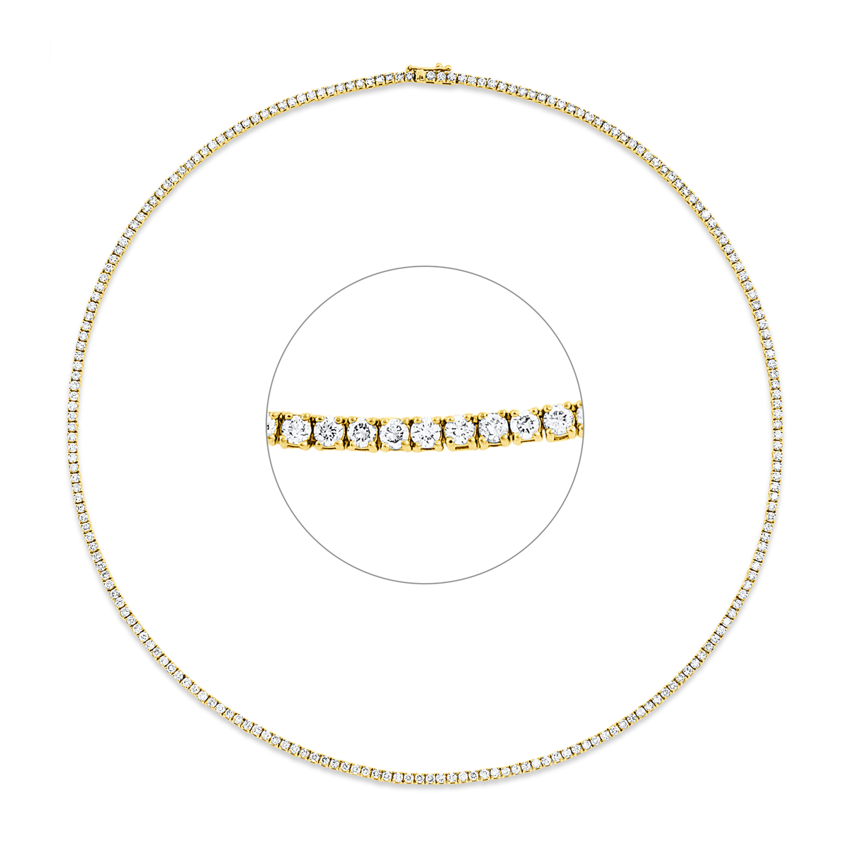 Tennisarmband 4er-Krappe 18kt Gelbgold mit 6,23ct Diamanten