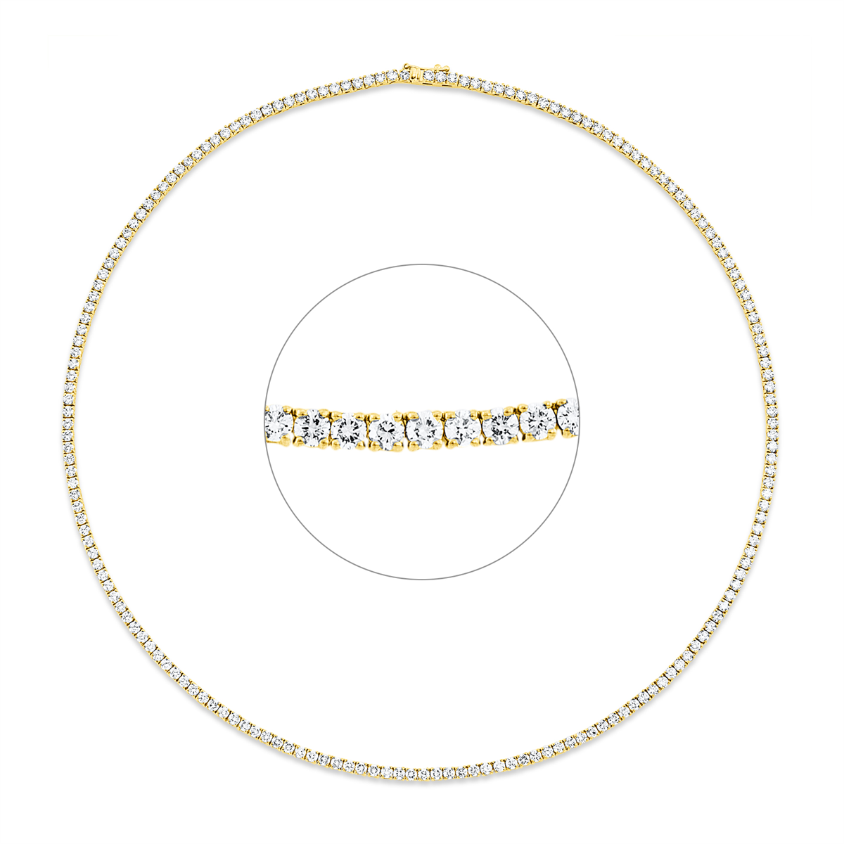 Tennisarmband 4er-Krappe 18kt Gelbgold mit 9,22ct Diamanten