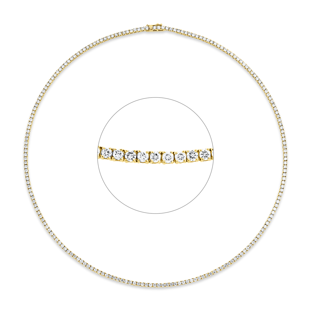 Tennisarmband 4er-Krappe 18kt Gelbgold mit 6,95ct Diamanten