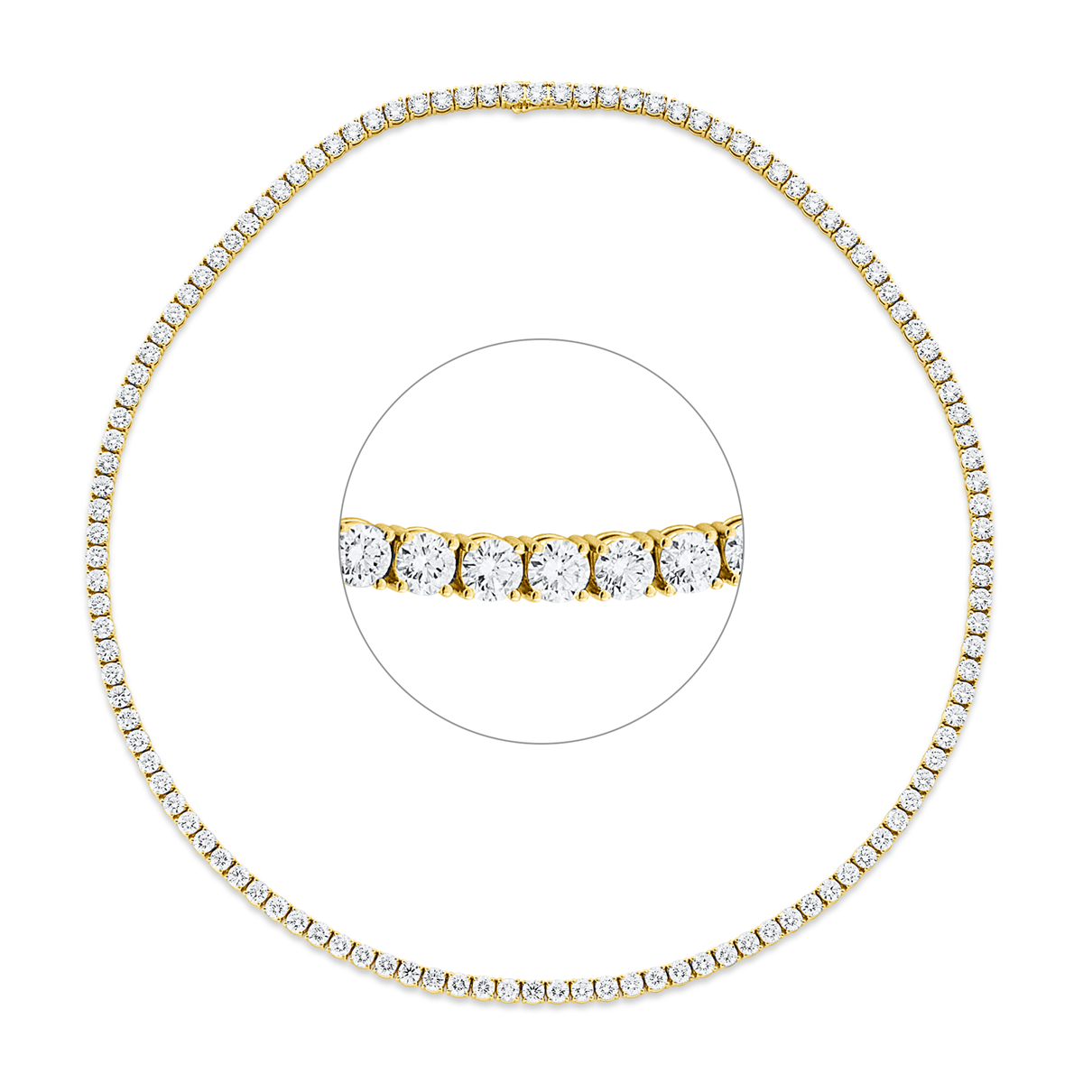 Tenniscollier 4er-Krappe 18kt Gelbgold Premium Edition mit 16,37ct Diamanten