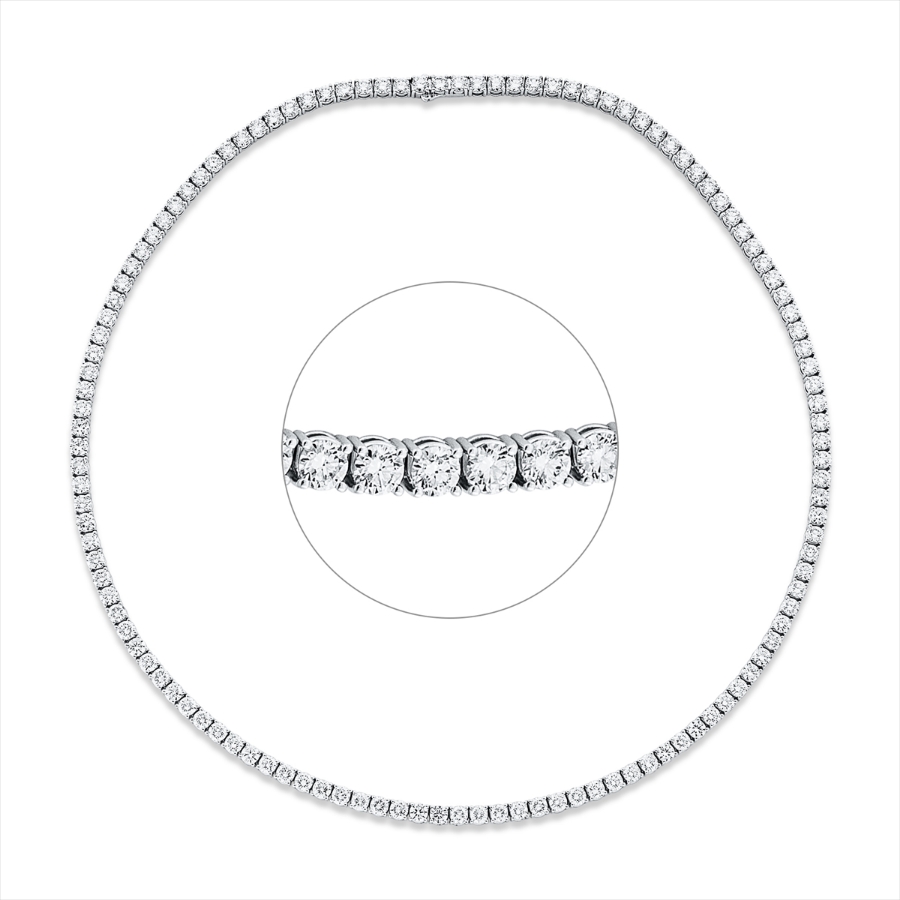 Tenniscollier 4er-Krappe 18kt Weißgold mit 18,15ct Diamanten