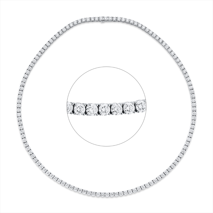 Tenniscollier 4er-Krappe 18kt Weißgold Premium Edition mit 14,92ct Diamanten