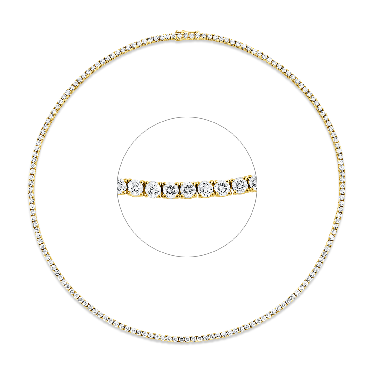 Tenniscollier 4er-Krappe 18kt Gelbgold Premium Edition mit 8,23ct Diamanten