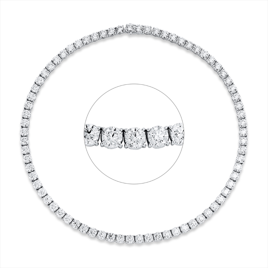 Tenniscollier 4er-Krappe 18kt Weißgold Premium Edition, 74 GIA's mit 44,54ct Diamanten