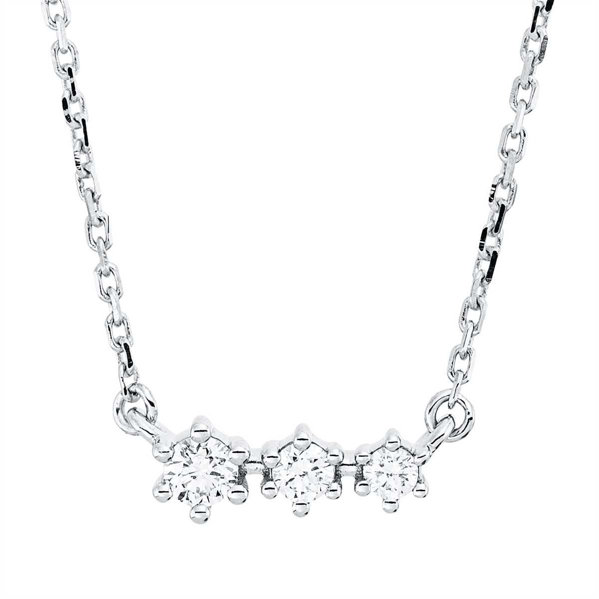 Collier 18 kt WG, mit ZÖ 42 cm