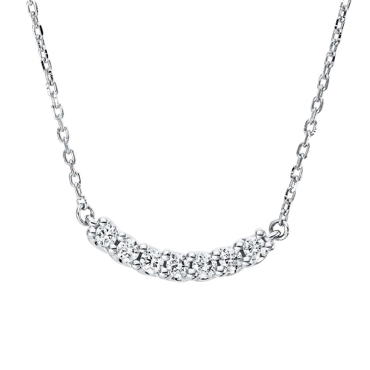 Collier 18 kt WG, mit ZÖ 42 cm