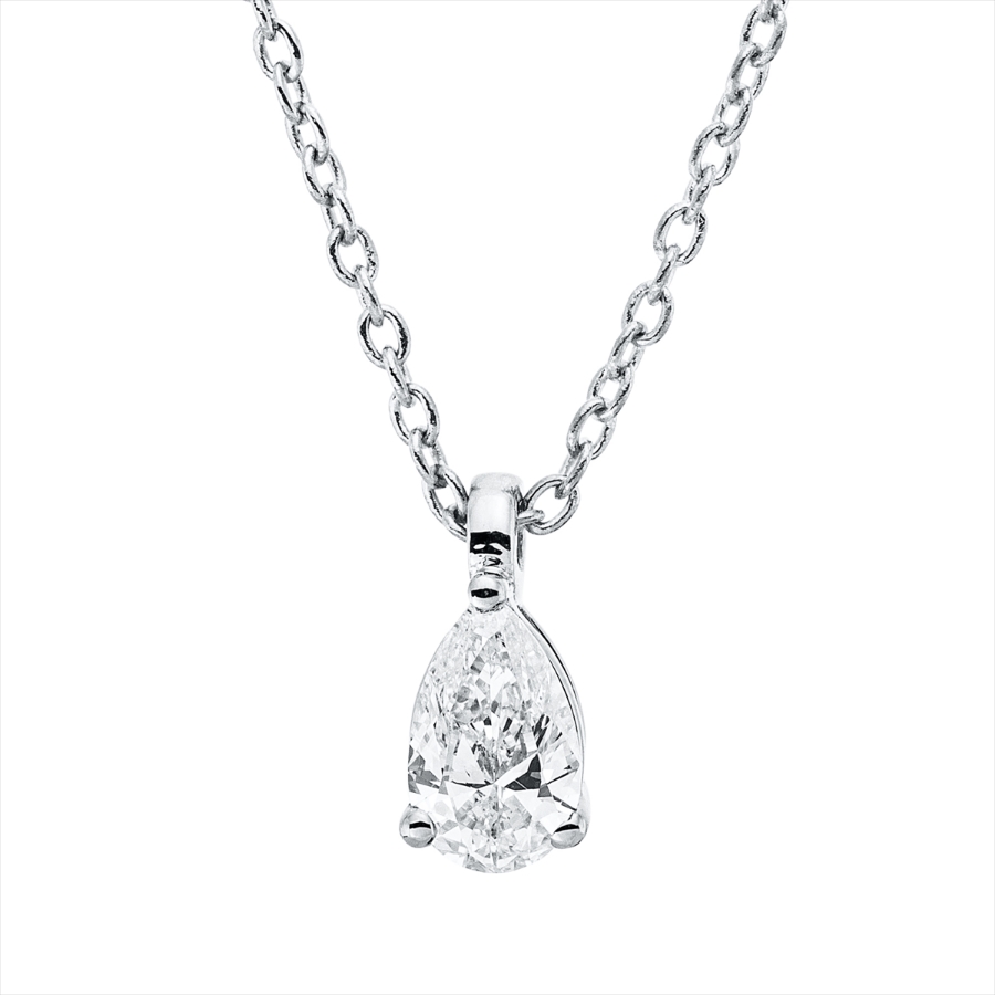 Solitaire Collier  18kt Weißgold mit ZÖ 42 cm mit 0,19ct Diamanten