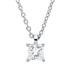 Solitaire Collier  18kt Weißgold mit ZÖ 42 cm mit 0,19ct Diamanten