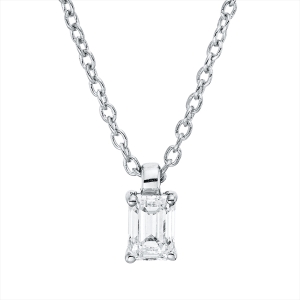Solitaire Collier 4er-Krappe 18kt Weißgold mit ZÖ 42 cm mit 0,16ct Diamanten