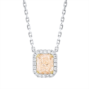 Collier 18 kt WG+GG, mit ZÖ 40,6 cm