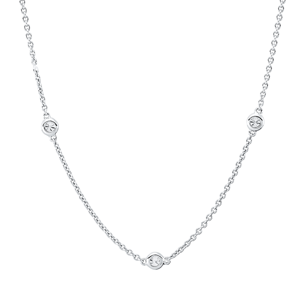 Collier Zarge 18 kt WG, mit ZÖ 41,5 cm + 43,5 cm