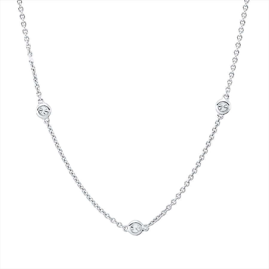 Collier Zarge 18 kt WG, mit ZÖ 41,5 cm + 43,5 cm