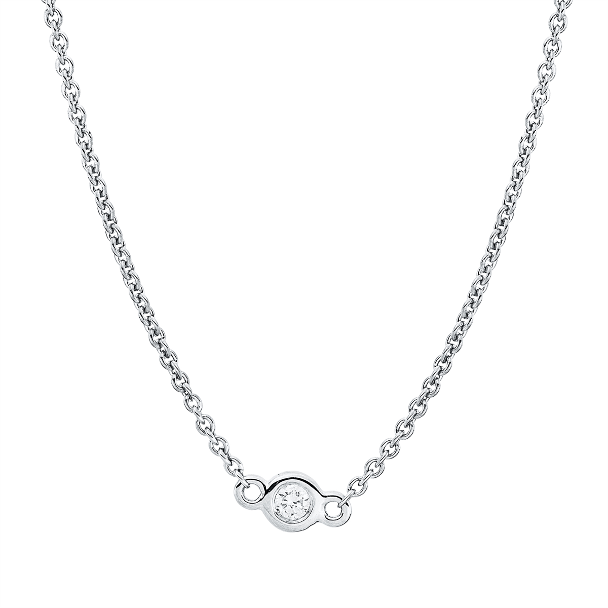 Collier Zarge 18 kt WG, mit ZÖ 40 cm + 42,5 cm