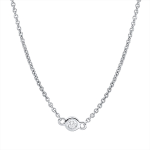 Collier Zarge 18 kt WG, mit ZÖ 40 cm + 42,5 cm
