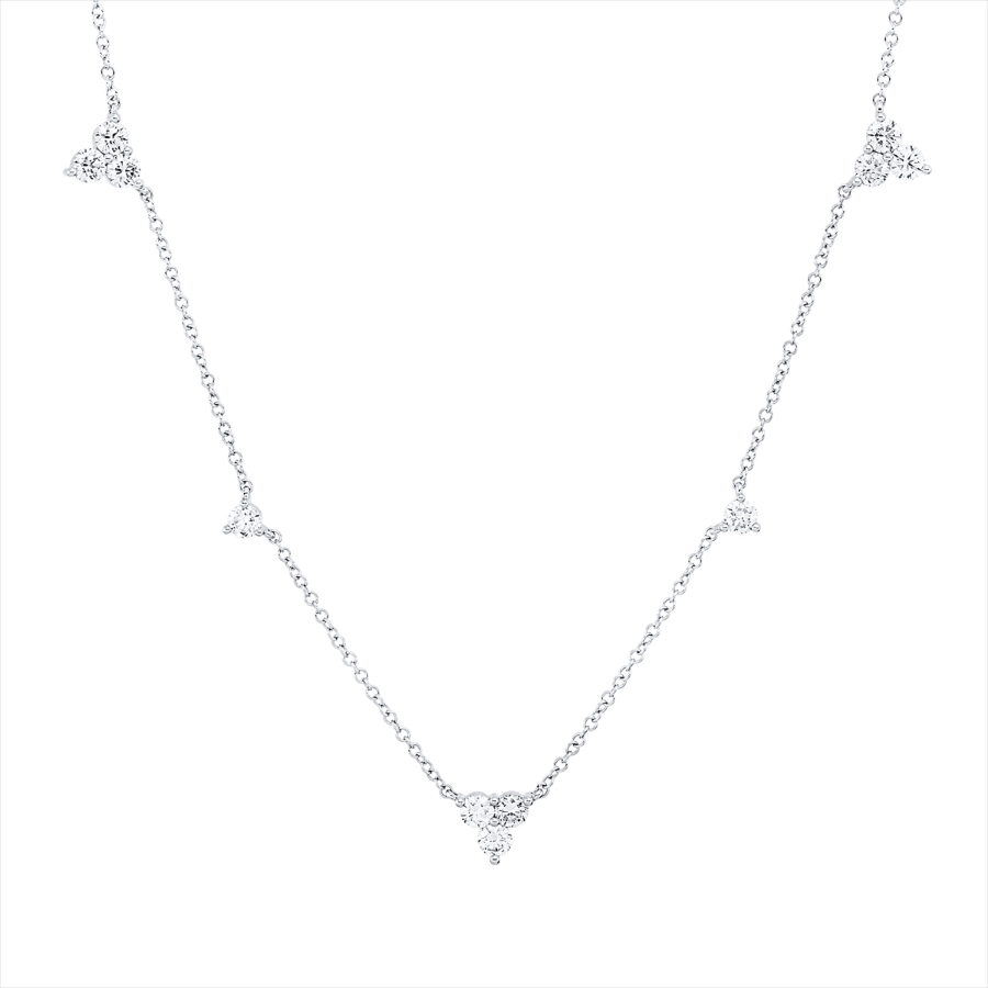 Collier 14 kt WG, mit ZÖ 40 cm + 43 cm