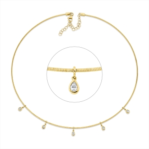 Collier 14 kt GG, mit ZÖ 40 cm + 43 cm