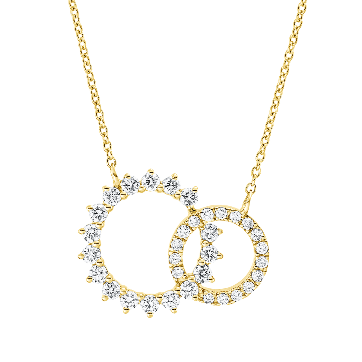 Collier 18 kt GG Kreis, mit ZÖ 40 cm + 42,5 cm