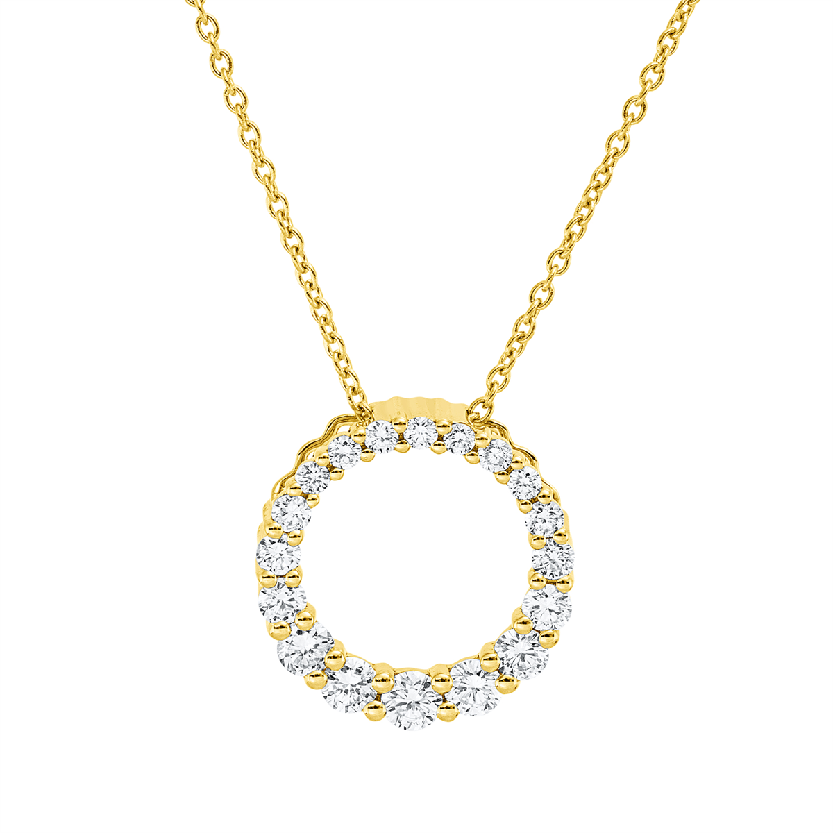Collier 18 kt GG Kreis, mit ZÖ 40 cm + 42,5 cm