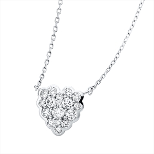 Collier 18 kt WG Herz, mit ZÖ 40 cm