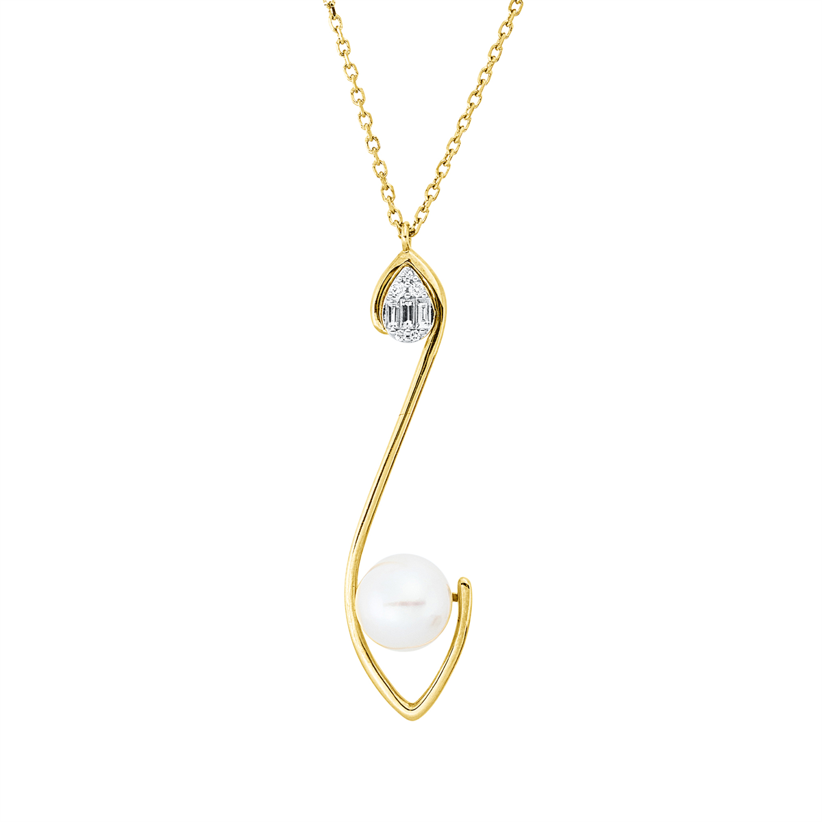 Collier  18kt Gelbgold / Weißgold mit ZÖ 40 cm mit 0,07ct Diamanten