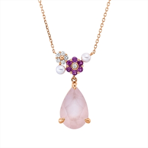 Collier 18 kt RG, mit ZÖ 40 cm