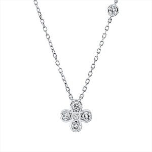 Collier 18 kt WG, mit ZÖ 40 cm