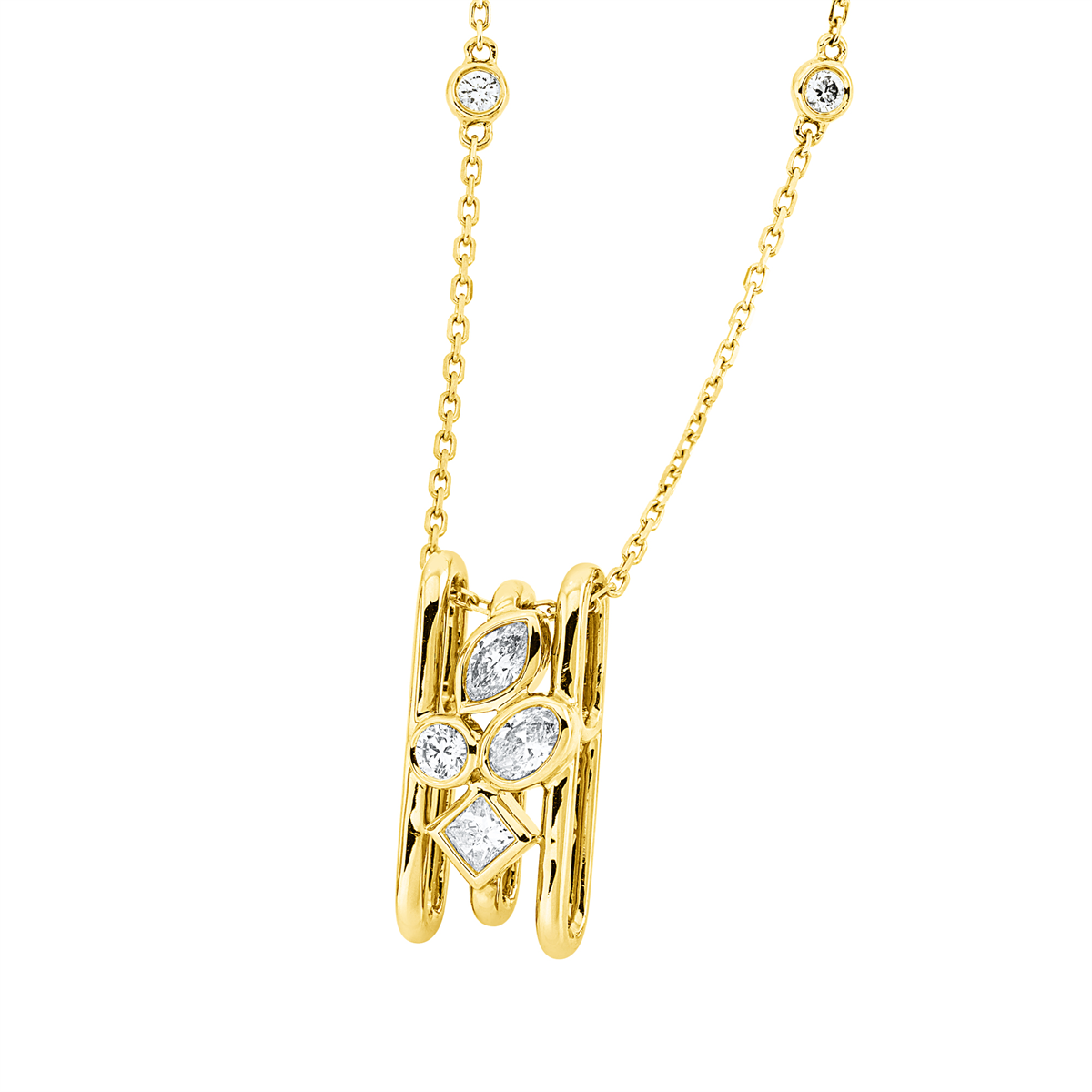 Collier Zarge 18 kt GG, mit ZÖ 40 cm + 43 cm