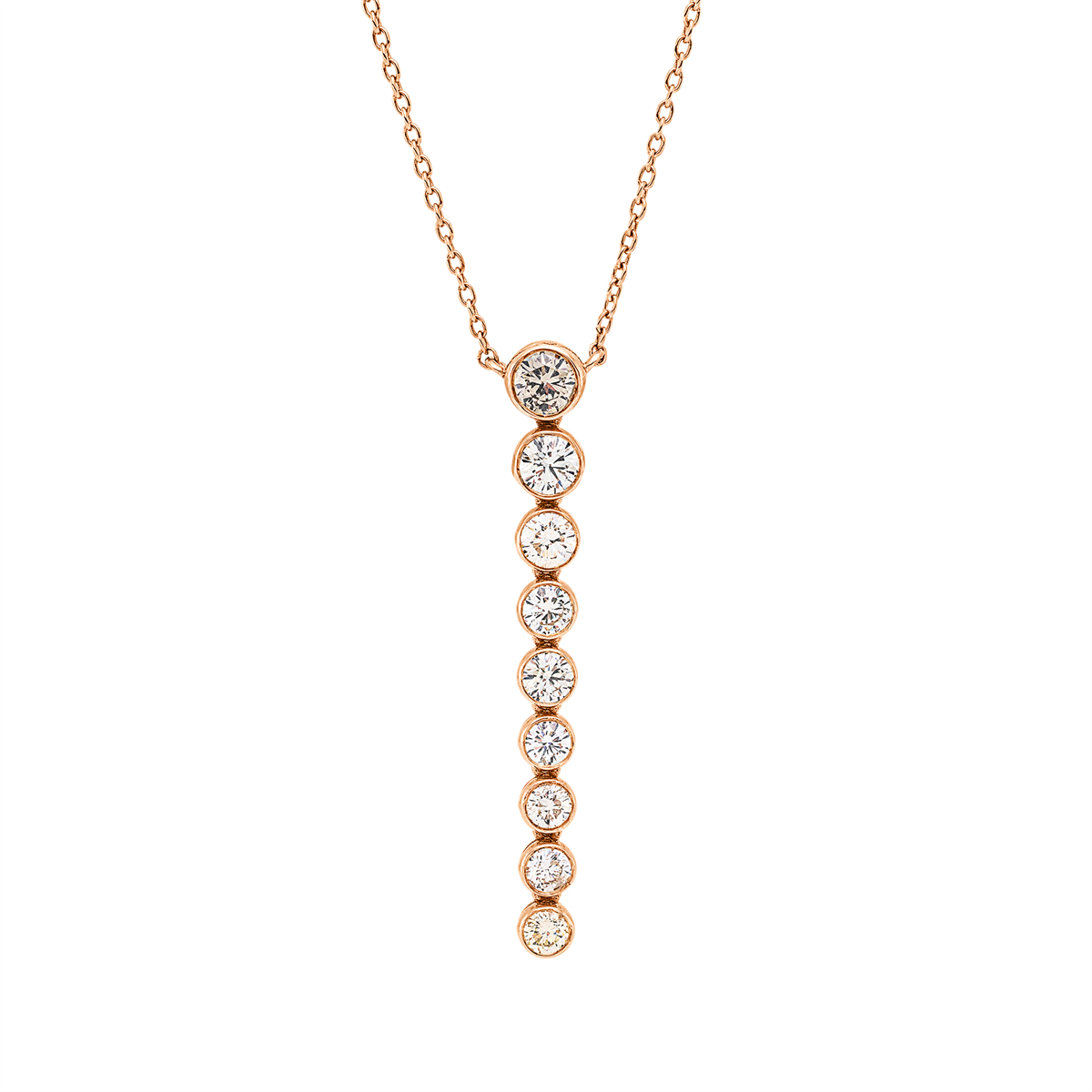 Collier Zarge 18 kt RG, mit ZÖ 38 cm