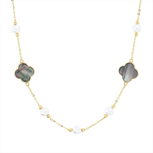 Collier  18kt Gelbgold mit Silikonverschluss bei 43 c mit Farbstein