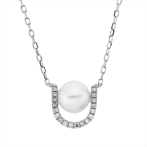 Collier  18kt Weißgold mit ZÖ 40,6+41,6 cm mit 0,08ct Diamanten