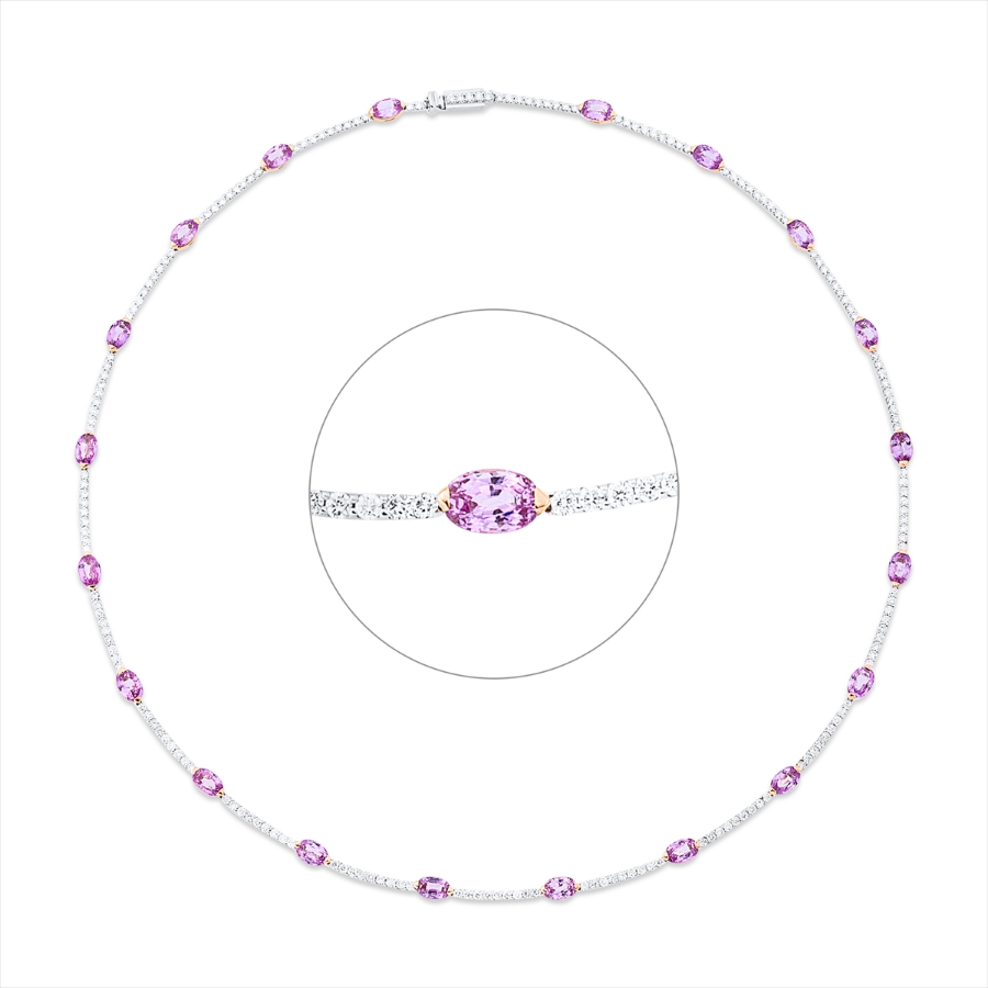 Collier 18 kt WG+RG