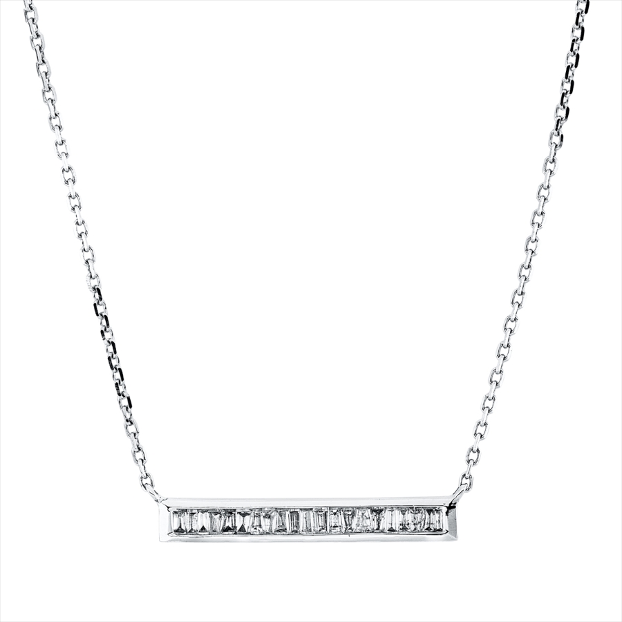 Collier 18 kt WG, mit ZÖ 40,6 cm + 43,2 cm