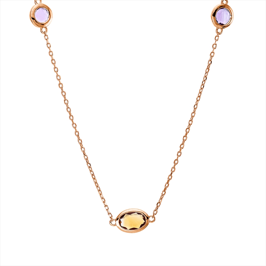 Collier 18 kt RG, mit ZÖ 40 cm + 42 cm