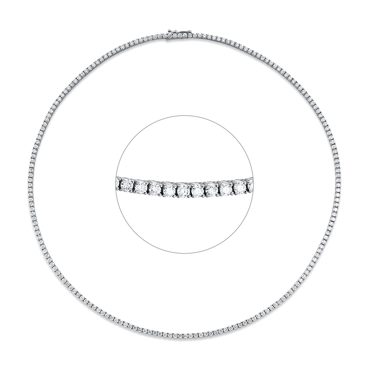 Tenniscollier 4er-Krappe 18kt Weißgold Premium Edition mit 5,35ct Diamanten