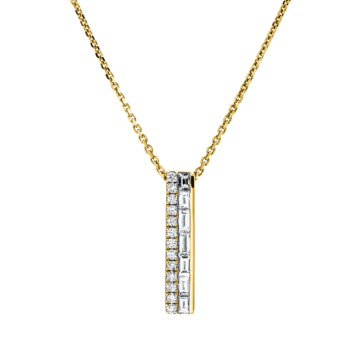 Collier 14 kt GG, mit ZÖ 40 cm + 43 cm