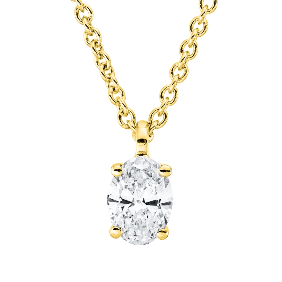 Solitaire Collier 4er-Krappe 18kt Gelbgold mit ZÖ 42 cm mit 0,20ct Diamanten