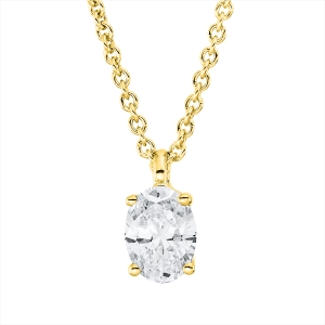 Solitaire Collier 4er-Krappe 18kt Gelbgold mit ZÖ 42 cm mit 0,26ct Diamanten