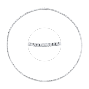Tenniscollier 4er-Krappe 18kt Weißgold mit 4,10ct Diamanten