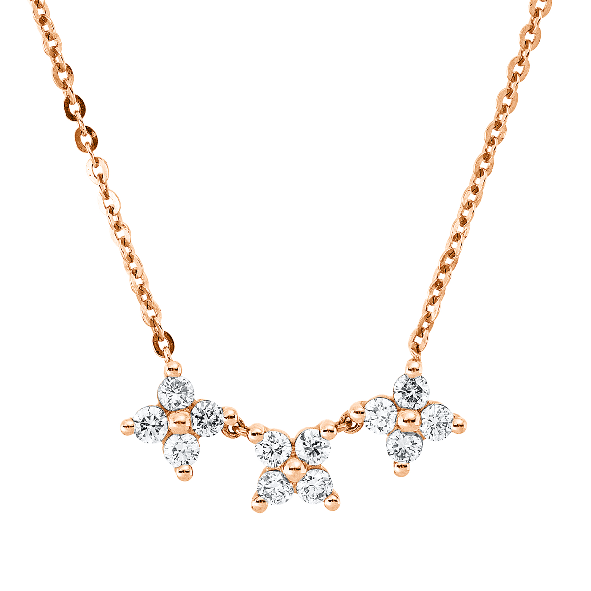 Collier 18 kt RG, mit ZÖ 40 cm + 42,5 cm