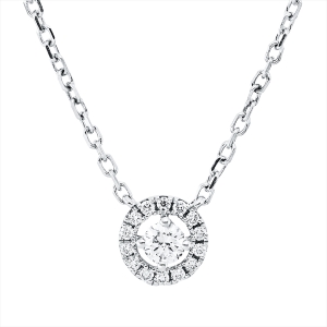 Collier 18 kt WG, mit ZÖ 40 cm + 42,5 cm