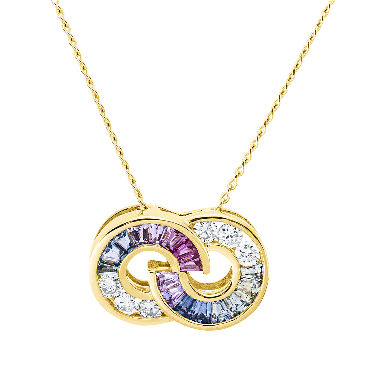Collier 14 kt GG, mit ZÖ 40 cm + 42,5 cm