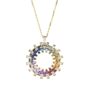 Collier 18 kt GG, mit ZÖ 40 cm + 43 cm