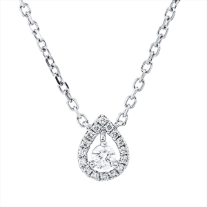 Collier 18 kt WG, mit ZÖ 40 cm + 43 cm