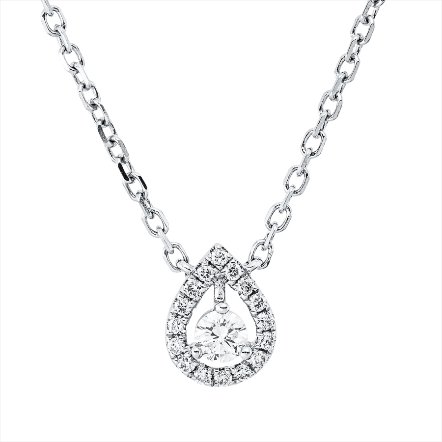 Collier 18 kt WG, mit ZÖ 40 cm + 43 cm