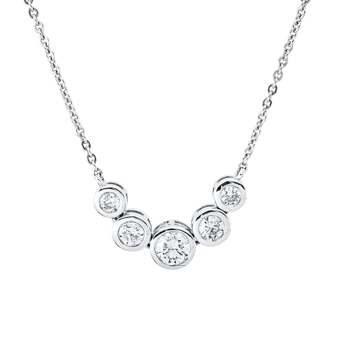 Collier Zarge 18 kt WG, mit ZÖ 40 cm + 43 cm
