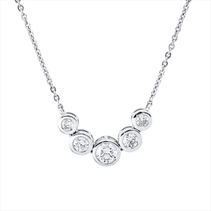 Collier Zarge 18 kt WG, mit ZÖ 40 cm + 43 cm
