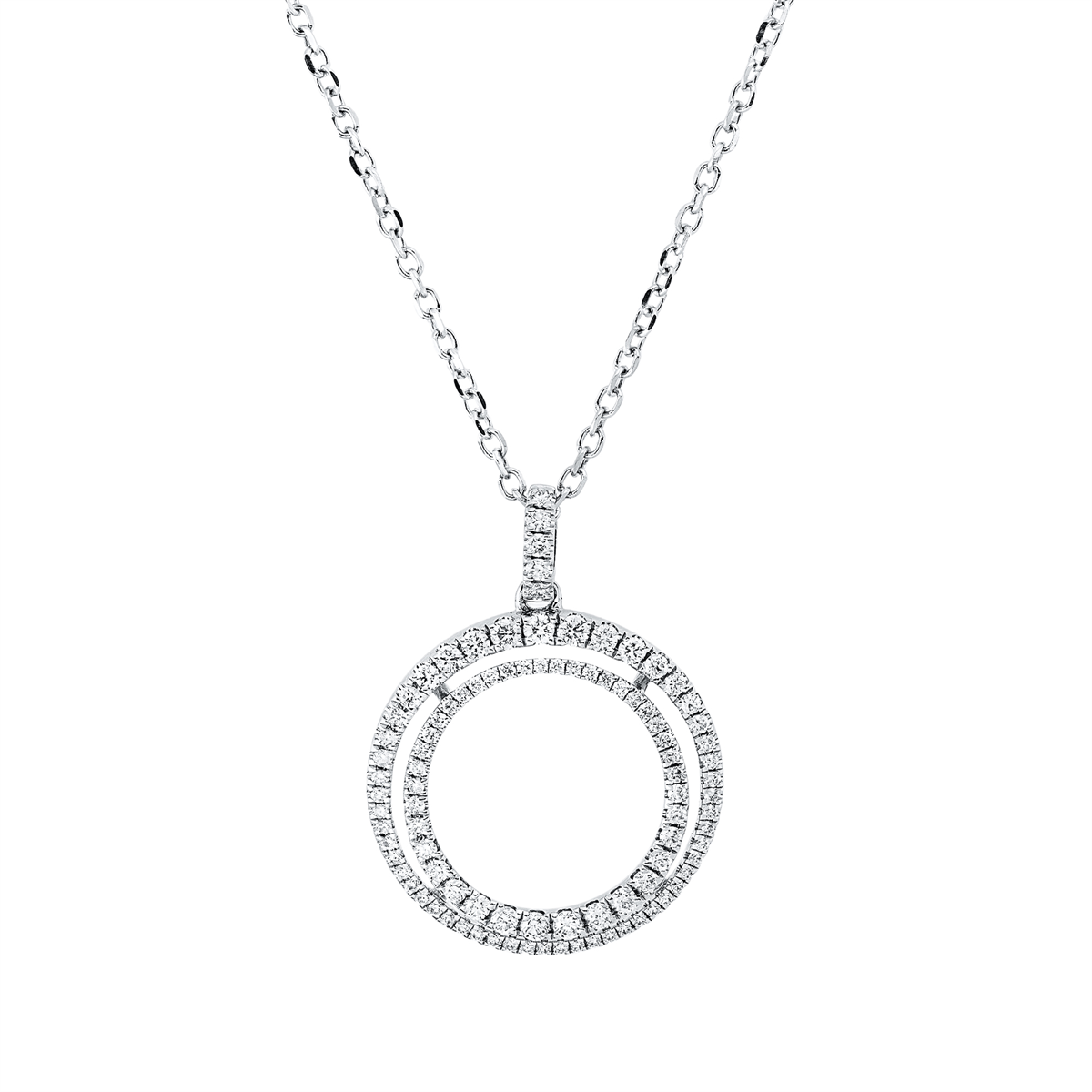 Collier 18 kt WG, mit ZÖ 40 cm + 42,5 cm